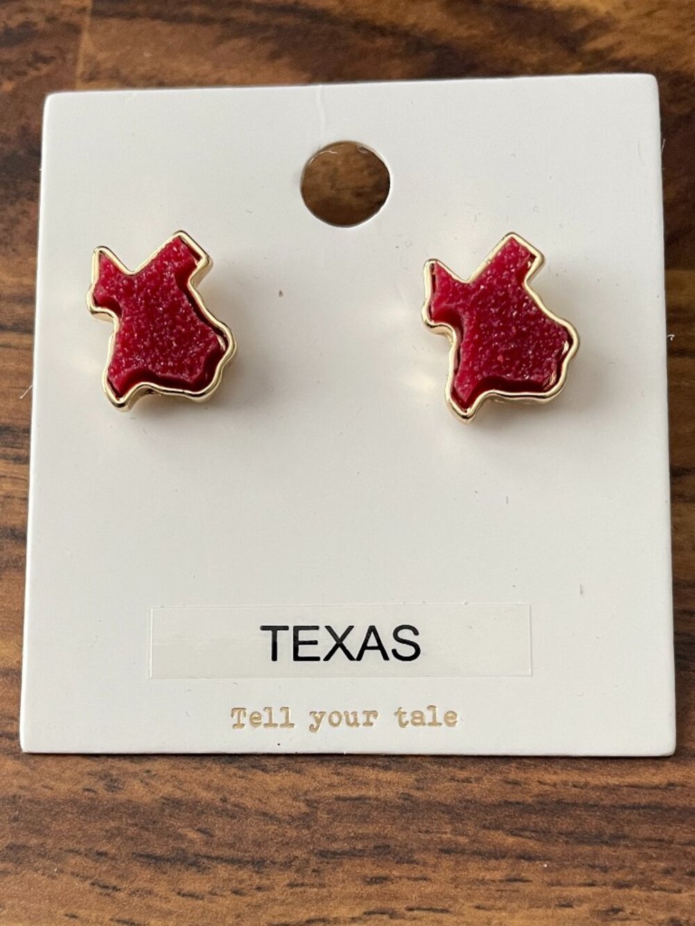 Maroon Red Texas Stud Earrings-NWT